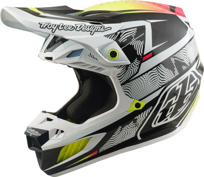 Troy Lee Designs Se5 Carbon Mips Motocrosshelm Lined Up Weiß
