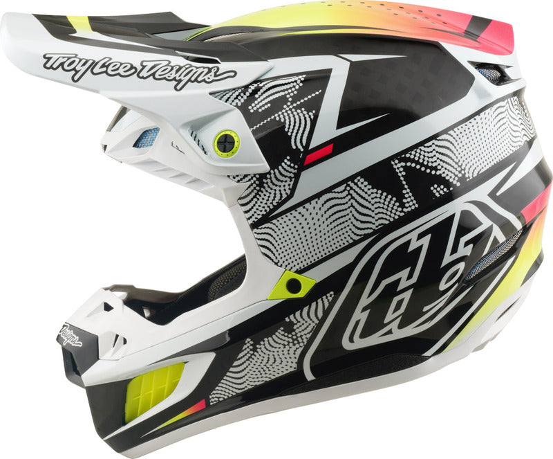 Troy Lee Designs Se5 Carbon Mips Motocrosshelm Lined Up Weiß