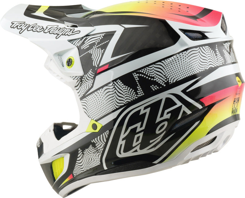 Troy Lee Designs Se5 Carbon Mips Motocrosshelm Lined Up Weiß