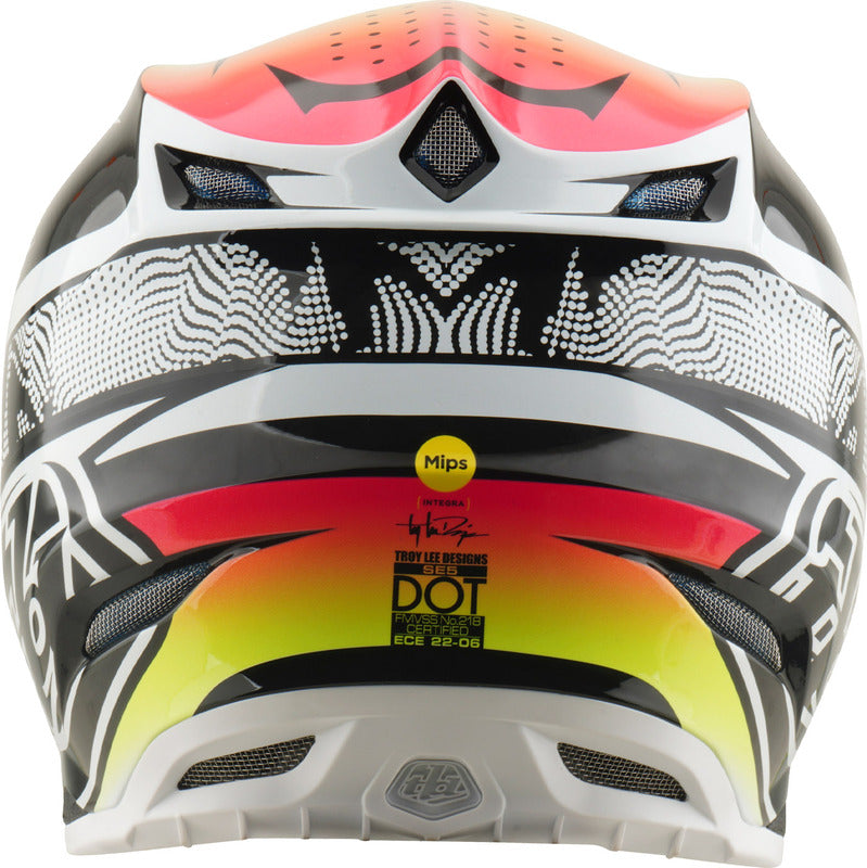 Troy Lee Designs Se5 Carbon Mips Motocrosshelm Lined Up Weiß