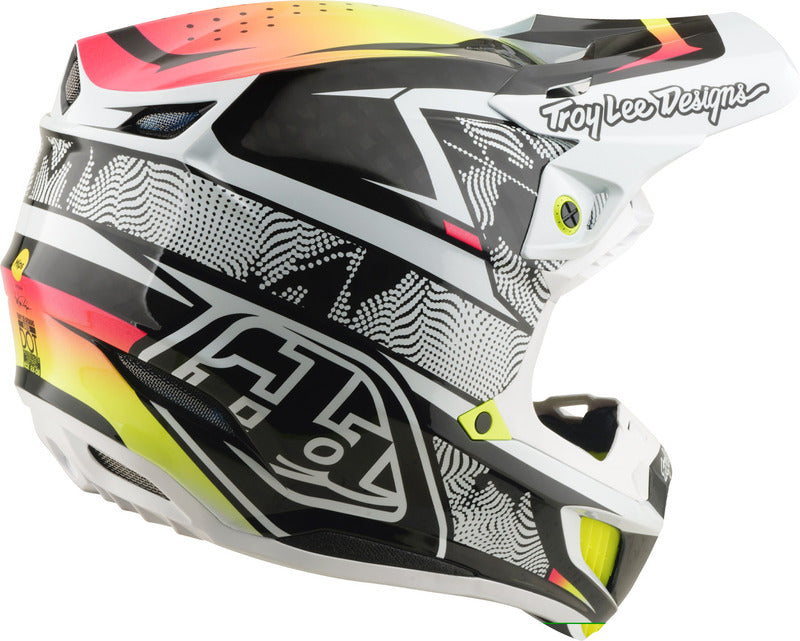 Troy Lee Designs Se5 Carbon Mips Motocrosshelm in Weiß, mit innerem Polster und aerodynamischem Design.