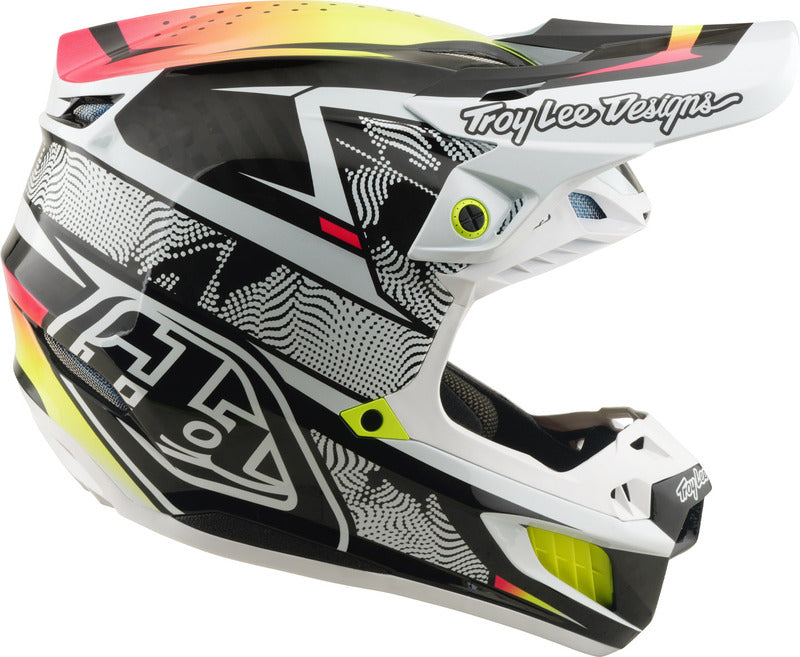 Troy Lee Designs Se5 Carbon Mips Motocrosshelm Lined Up Weiß
