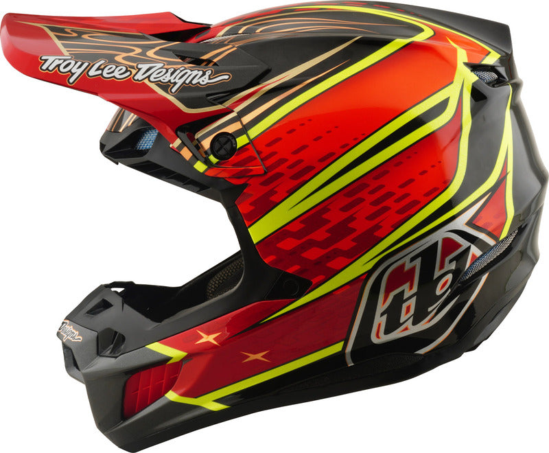 Troy Lee Designs Se5 Carbon Mips Motocrosshelm Wings Rot