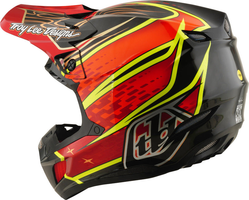 Troy Lee Designs Se5 Carbon Mips Motocrosshelm Wings Rot