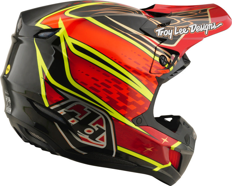 Troy Lee Designs Se5 Carbon Mips Motocrosshelm Wings Rot