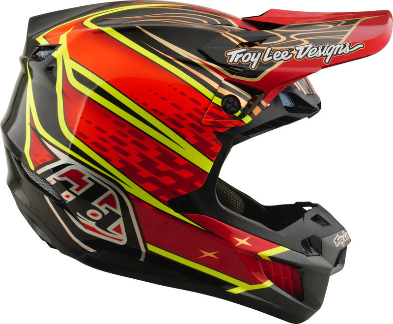 Troy Lee Designs Se5 Carbon Mips Motocrosshelm Wings Rot