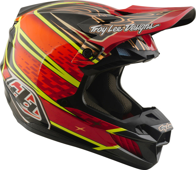 Troy Lee Designs Se5 Carbon Mips Motocrosshelm Wings Rot