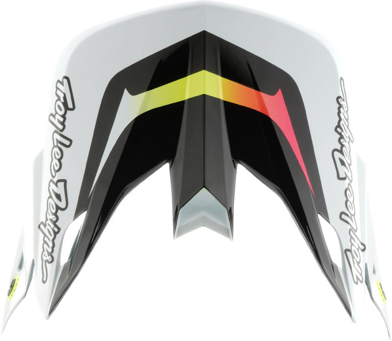 Troy Lee Designs Se5 Carbon Motocrosshelmschirm Lined Up Weiß