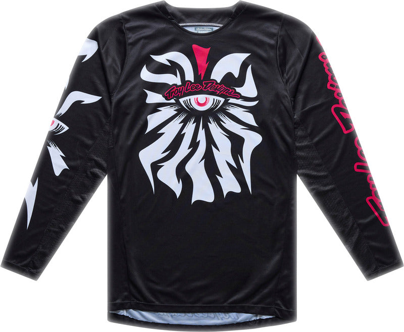 Troy Lee Designs GP Pro MX-Jersey Cyclops Schwarz mit schwarzem Design und atmungsaktivem Material für Motocross.