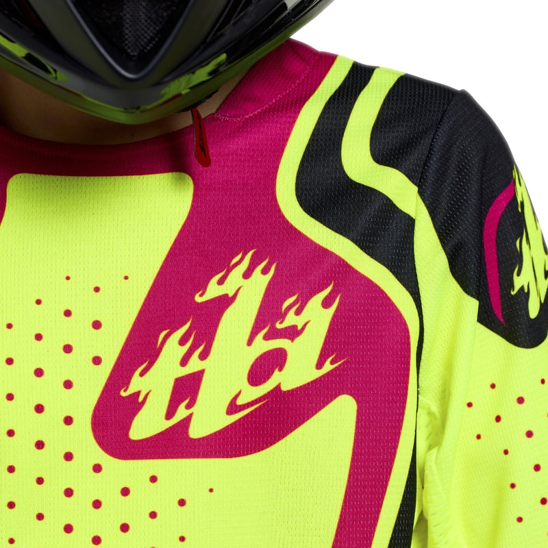 Troy Lee Designs Gp Pro Jugend Jersey Roller Flo Gelb/Fuschia