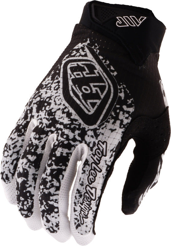 Troy Lee Designs Air Handschuhe Sever in Schwarz und Weiß, MX-Handschuhe für Motocross, mit gepolstertem Handrücken.