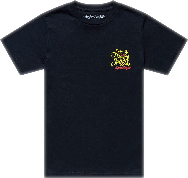Schwarzes TROY LEE DESIGNS Heritage Jugend T-Shirt aus Freizeitbekleidung, vorne mit Markenlogo, bequem und stylisch.