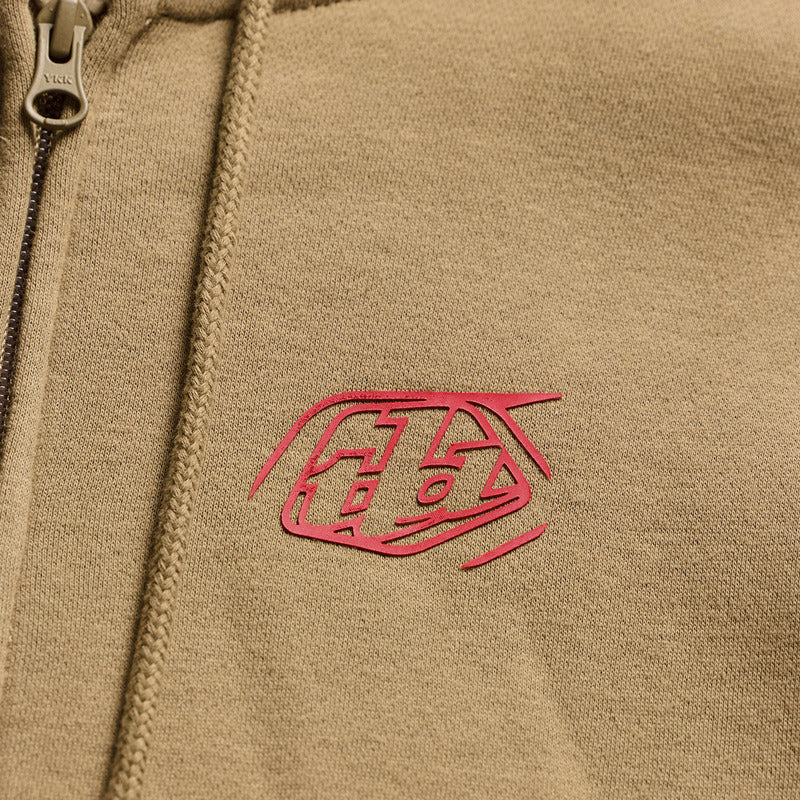 Troy Lee Designs Zip Up Badge Hoodie Sienna