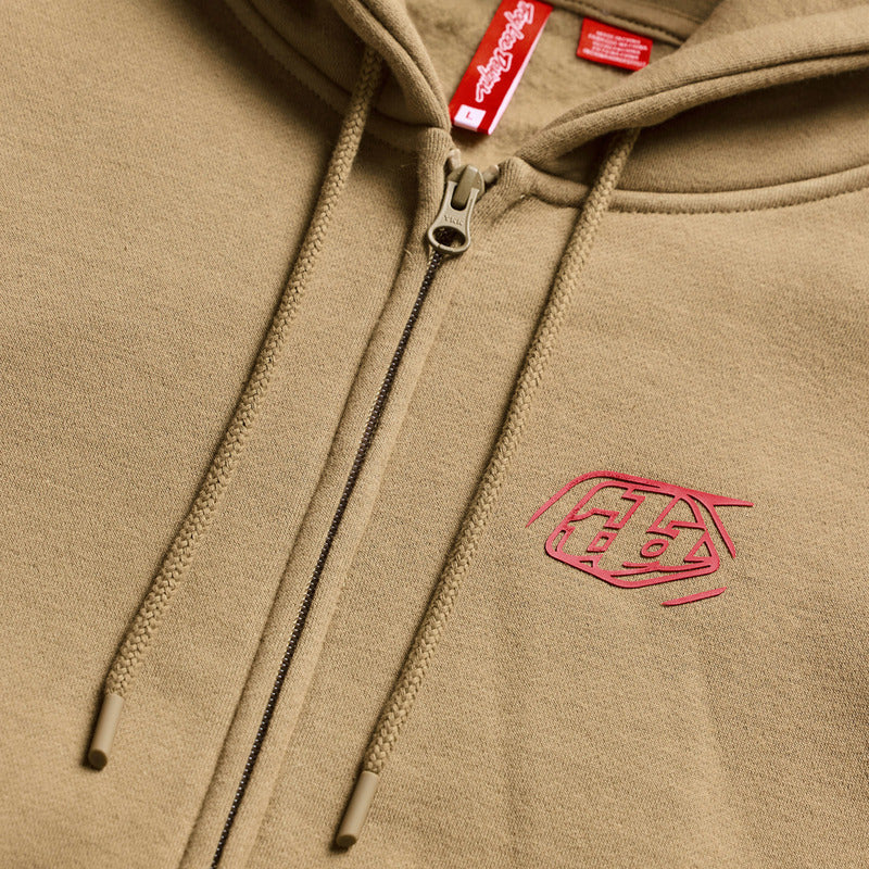 Troy Lee Designs Zip Up Badge Hoodie Sienna