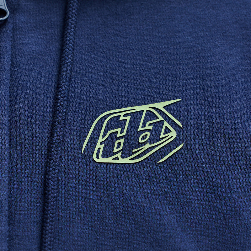 Troy Lee Designs Zip Up Badge Hoodie Dunkelblau/Sage