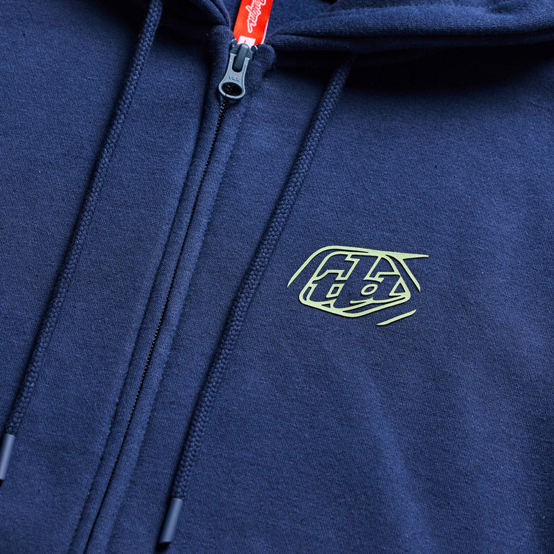 Troy Lee Designs Zip Up Badge Hoodie Dunkelblau/Sage