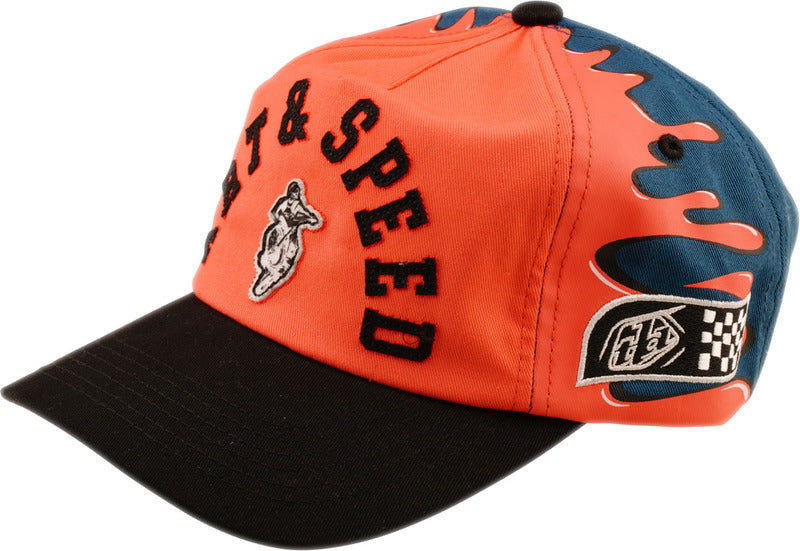 Troy Lee Designs Curved Snapback Finish Line Cap Koralle/Blau