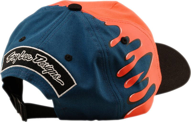 Troy Lee Designs Curved Snapback Finish Line Cap Koralle/Blau