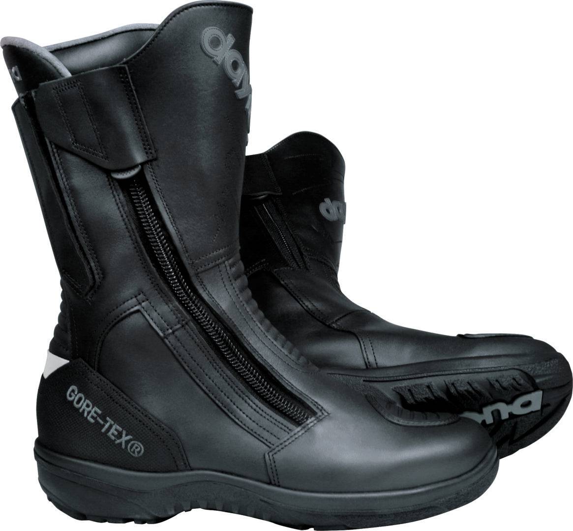 Schwarze Daytona ROAD STAR GTX S Stiefel aus Leder mit Schnürung und verstärktem Zehenbereich, für Motorräder geeignet