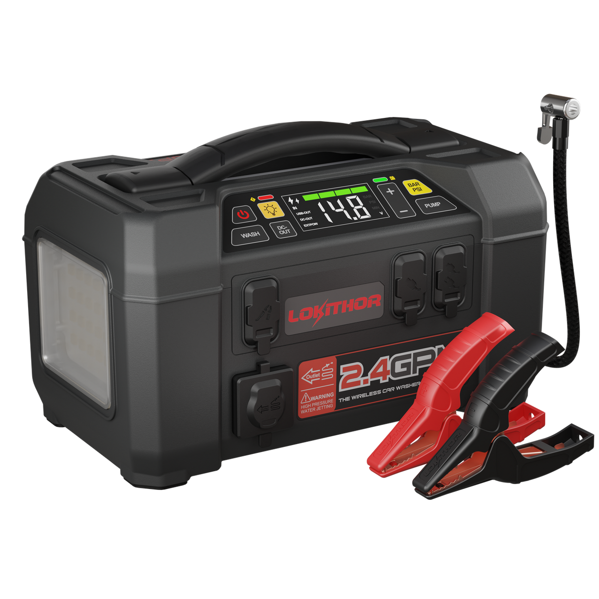 LOKITHOR AW401 Motorradreiniger & Kompressor 5-in-1