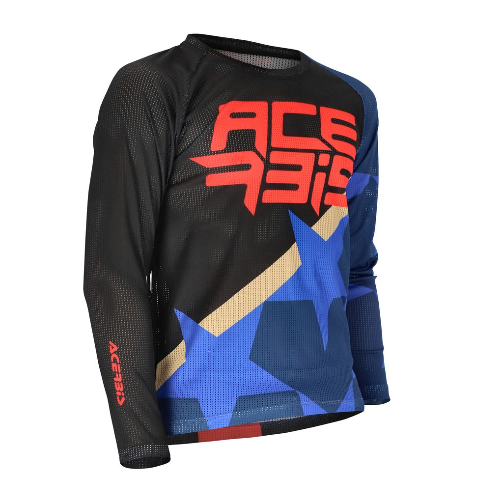 ACERBIS Motocross Kinder Vented Jersey J-Windy One - Blau/Schwarz