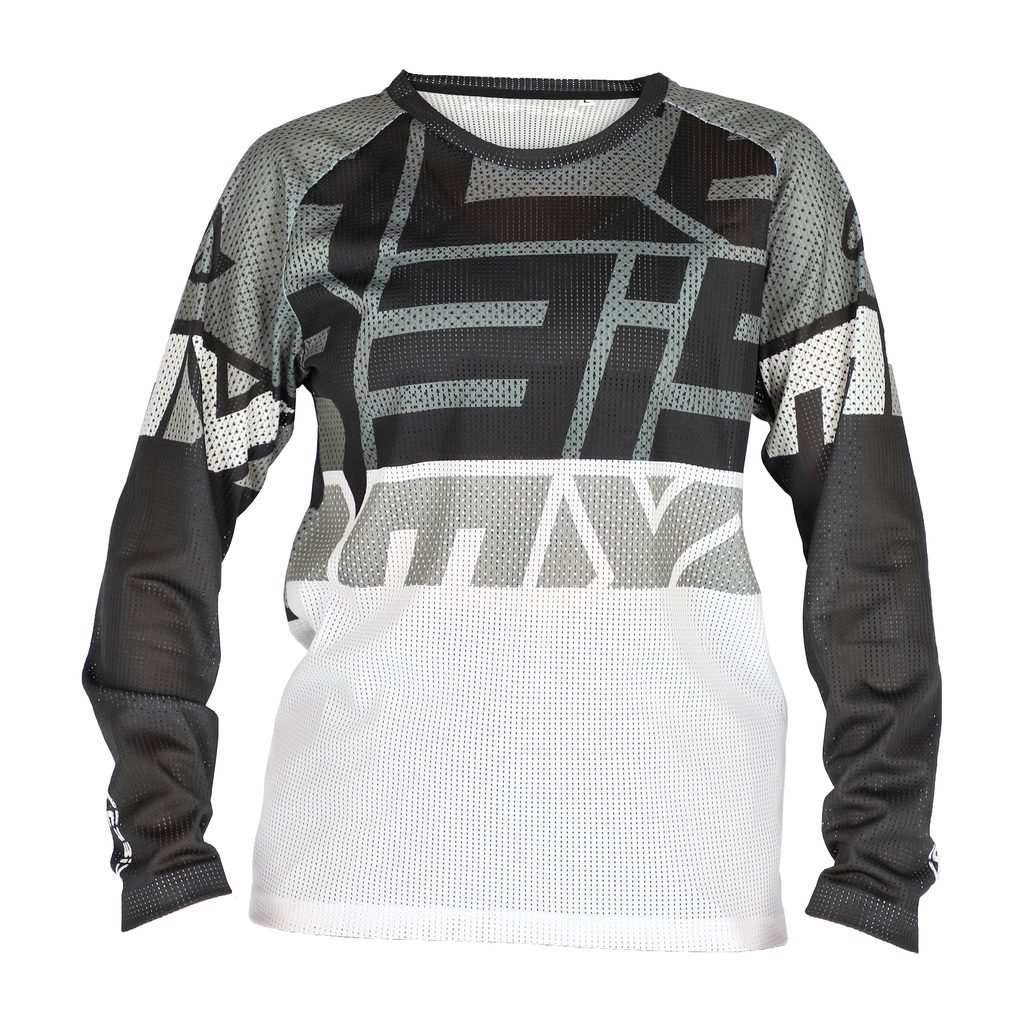 ACERBIS Motocross Kinder Vented Jersey J-Windy Four - Schwarz/Weiß