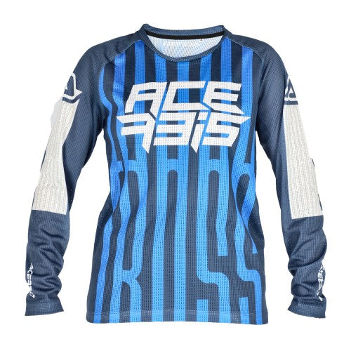 ACERBIS Motocross Kinder Vented Jersey J-Windy Five - Blau/Weiß - YXXL
