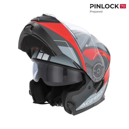 ACERBIS Modular Helm Serel - Grau/Rot
