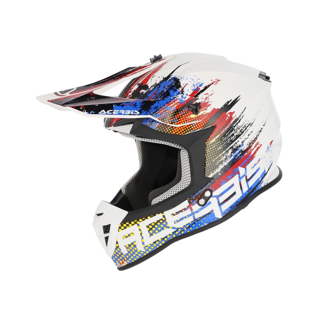 ACERBIS MX- Enduro Helm Linear - Weiß/Blau/Rot