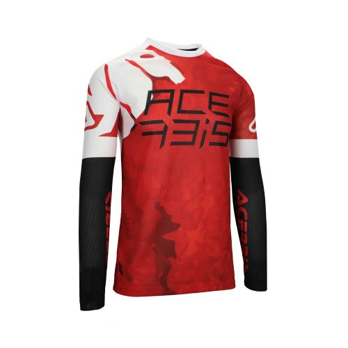 ACERBIS Motocross Vented Jersey J-Windy Watermark - Rot/Weiß