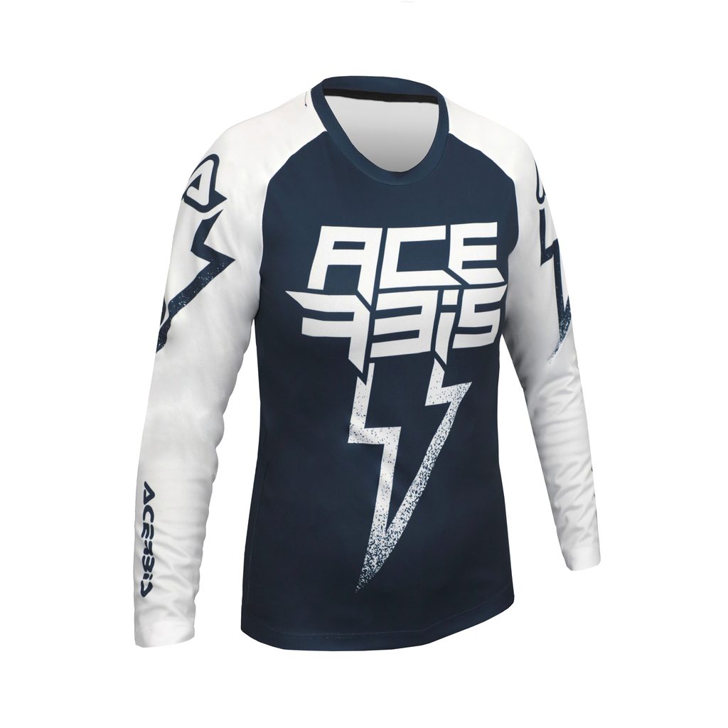 ACERBIS Motocross Kinder Jersey J-Kid Blizzard - Blau/Weiß
