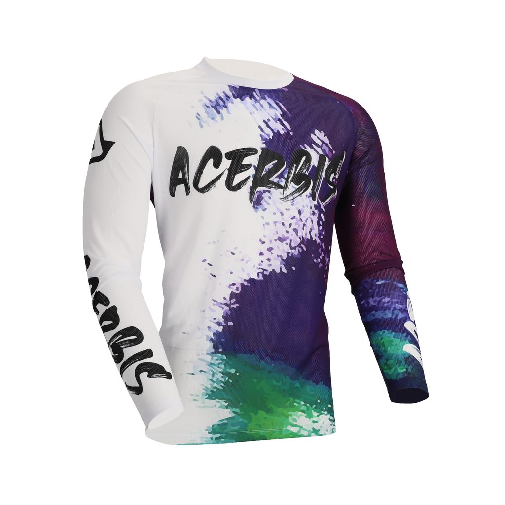 ACERBIS Motocross Jersey J-Windy Vented Brush - Weiß/Lila
