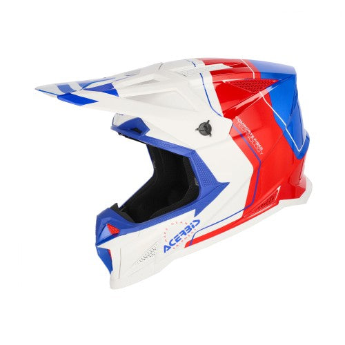 ACERBIS MX- Enduro Helm T711 - Weiß/Blau/Rot