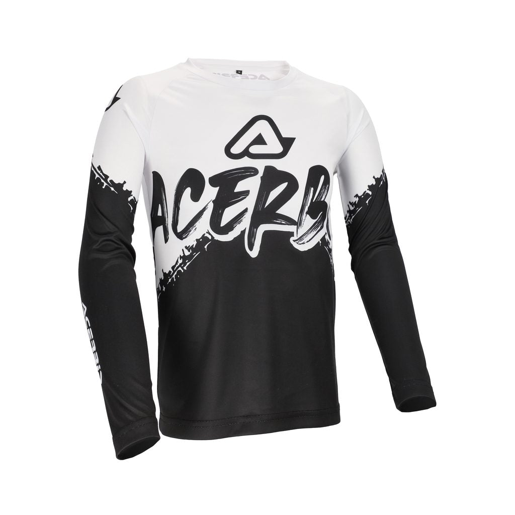 ACERBIS Motocross Kinder Jersey Linear - Schwarz/Weiß