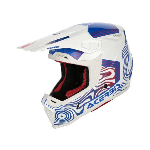 ACERBIS MX- Enduro Helm Whoops - Weiß/Blau/Rot