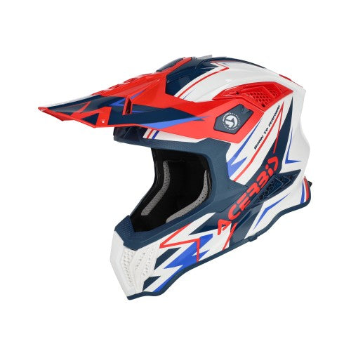 ACERBIS MX- Enduro Helm Airstrike-X - Weiß/Blau/Rot