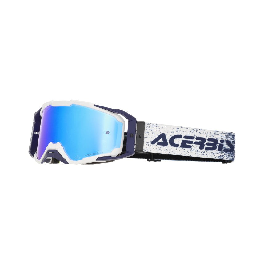 ACERBIS MX- Enduro Brille Vitrion Verspiegelt - Weiß/Blau