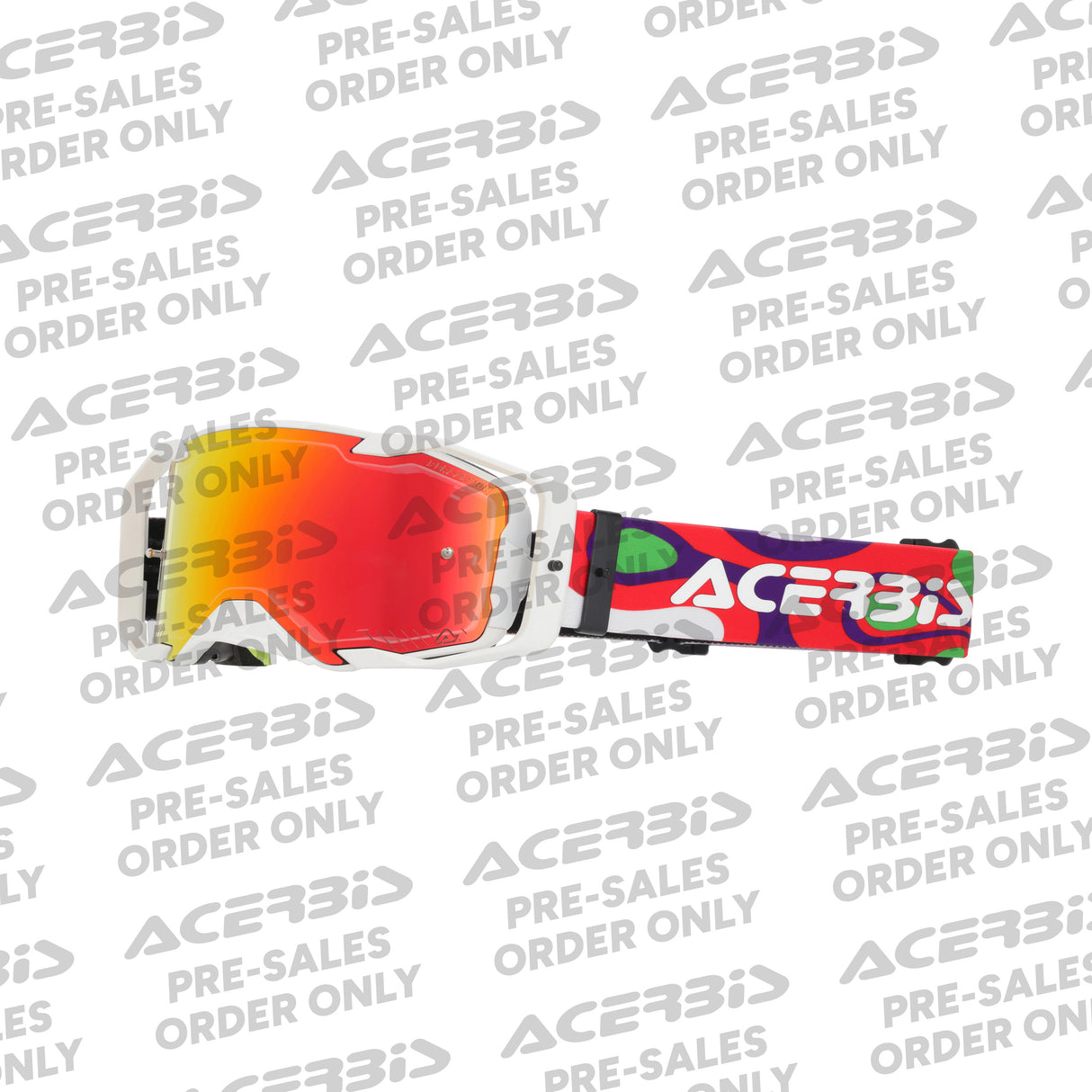 ACERBIS MX- Enduro Brille Vortex Verspiegelt - Weiß/Rot