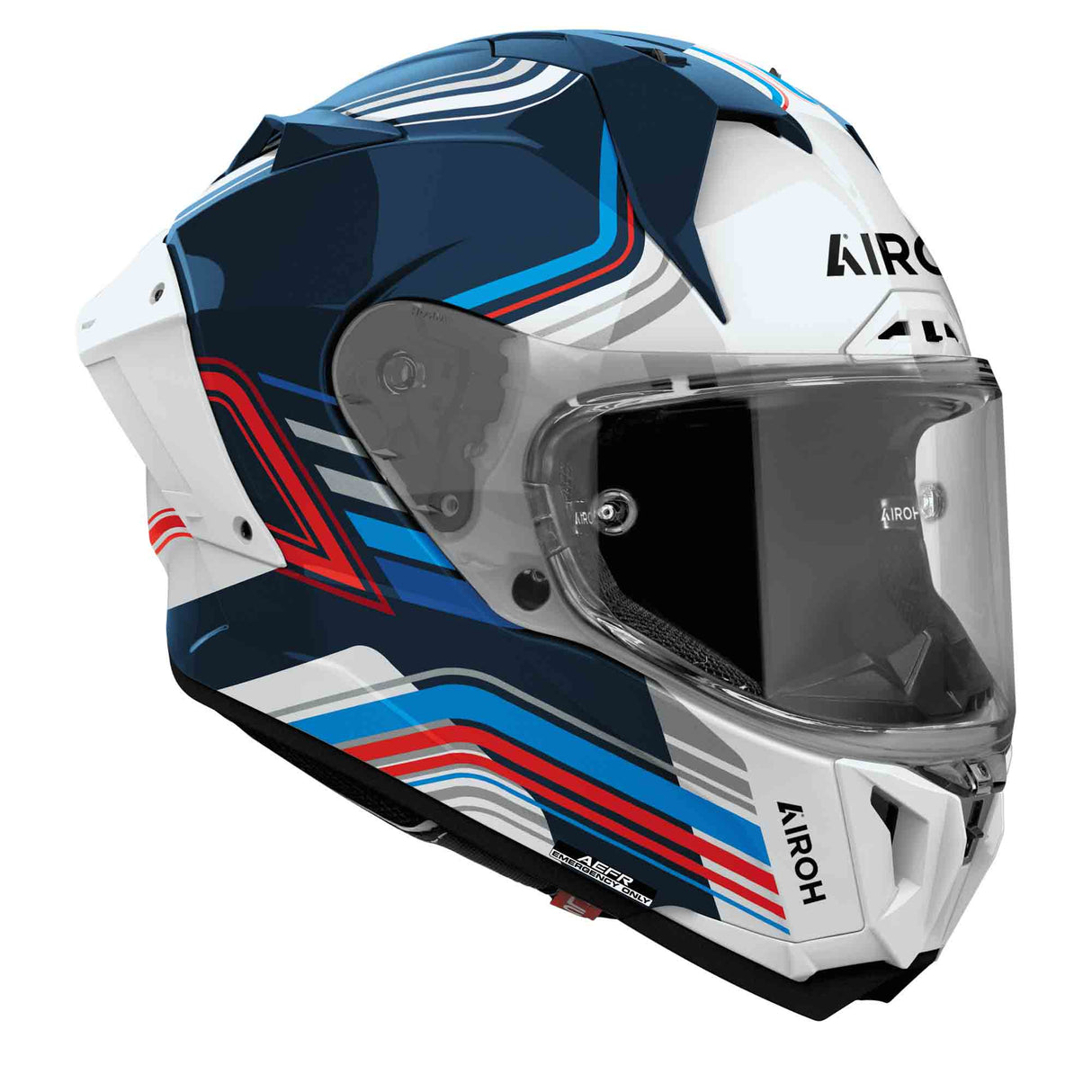 Airoh Helm GP 800 Hurricane weiß/schwarz-blau-rot