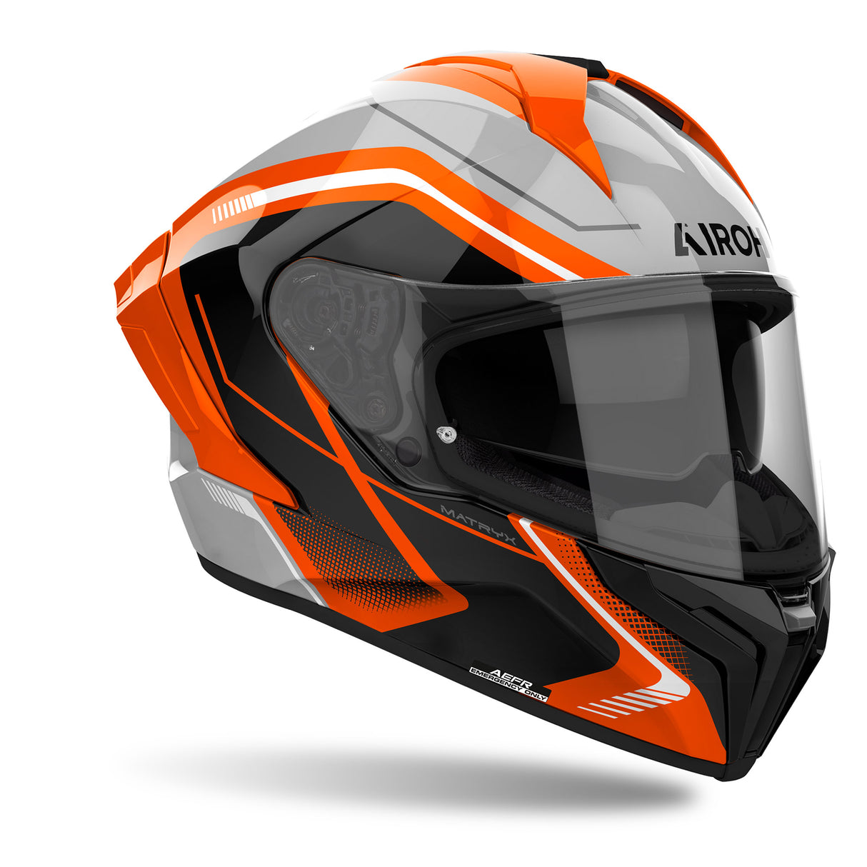 Airoh Helm Matryx Wide grau/schwarz-orange-weiß