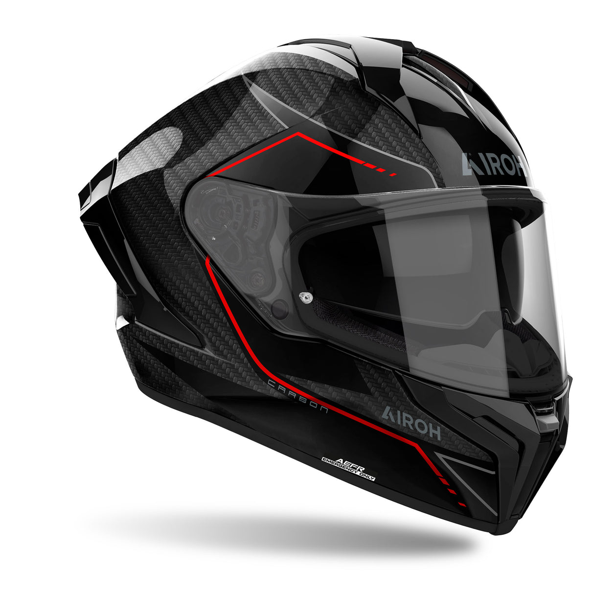 Airoh Helm Matryx Carbon Stylisch schwarz/rot