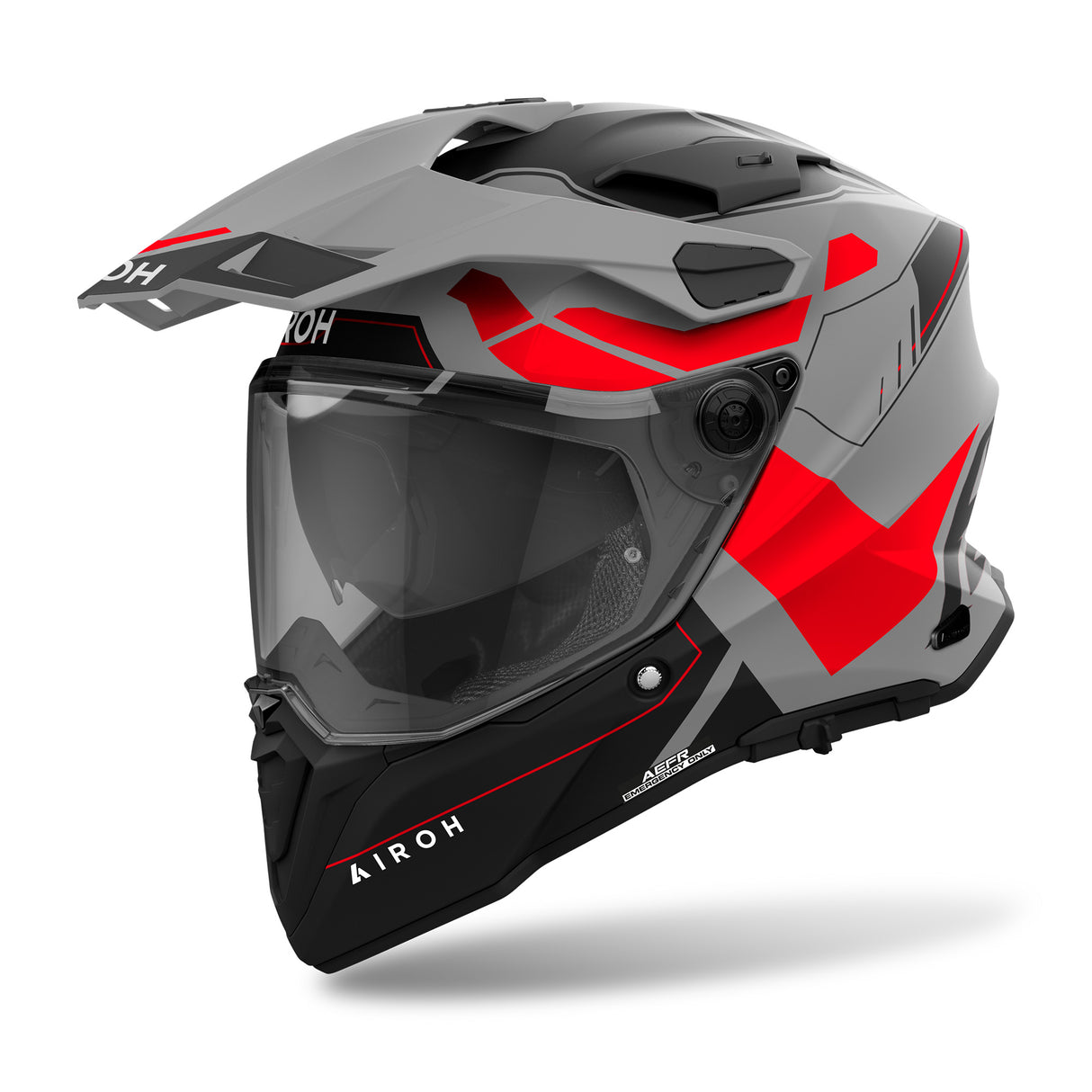 Airoh Helm Commander 2 Reveal matt-grau/schwarz-rot
