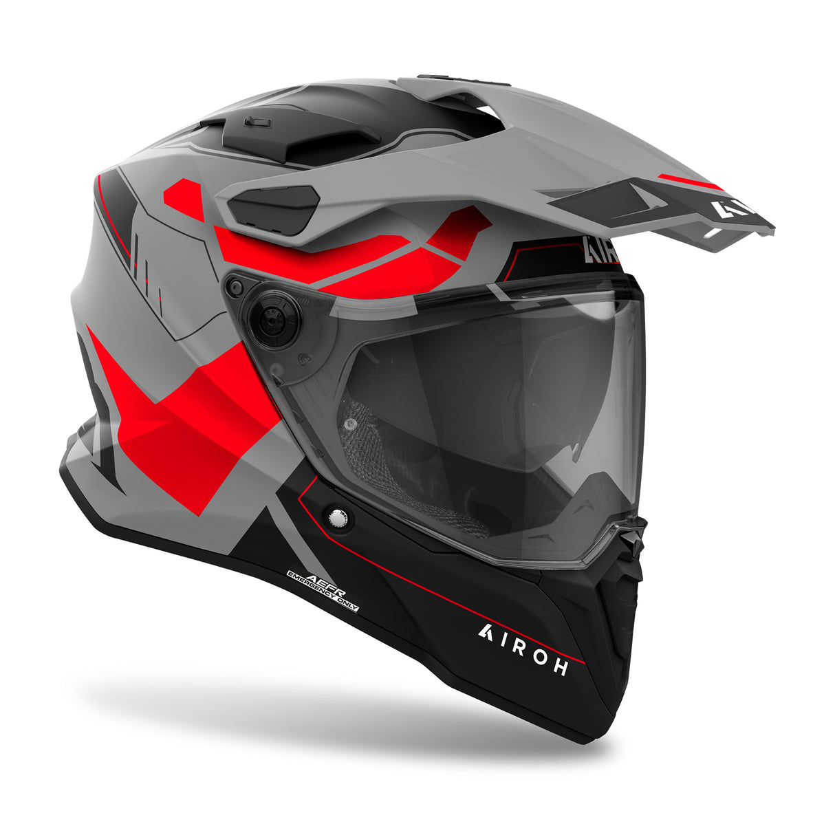 Airoh Helm Commander 2 Reveal matt-grau/schwarz-rot
