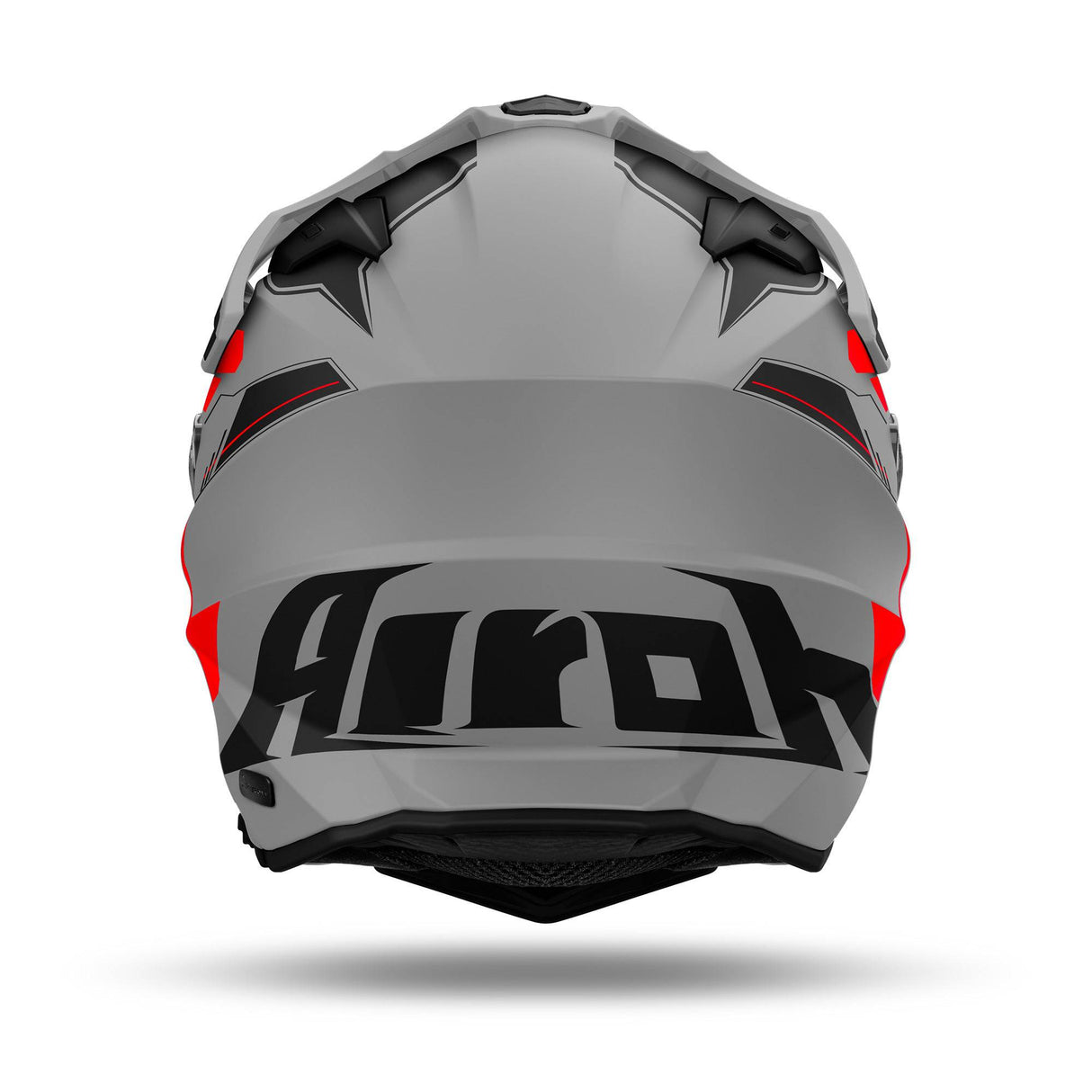 Airoh Commander 2 Reveal Endurohelm in mattgrau, schwarz-rot mit Visier und Belüftungsöffnungen, für Offroad-Fahrten