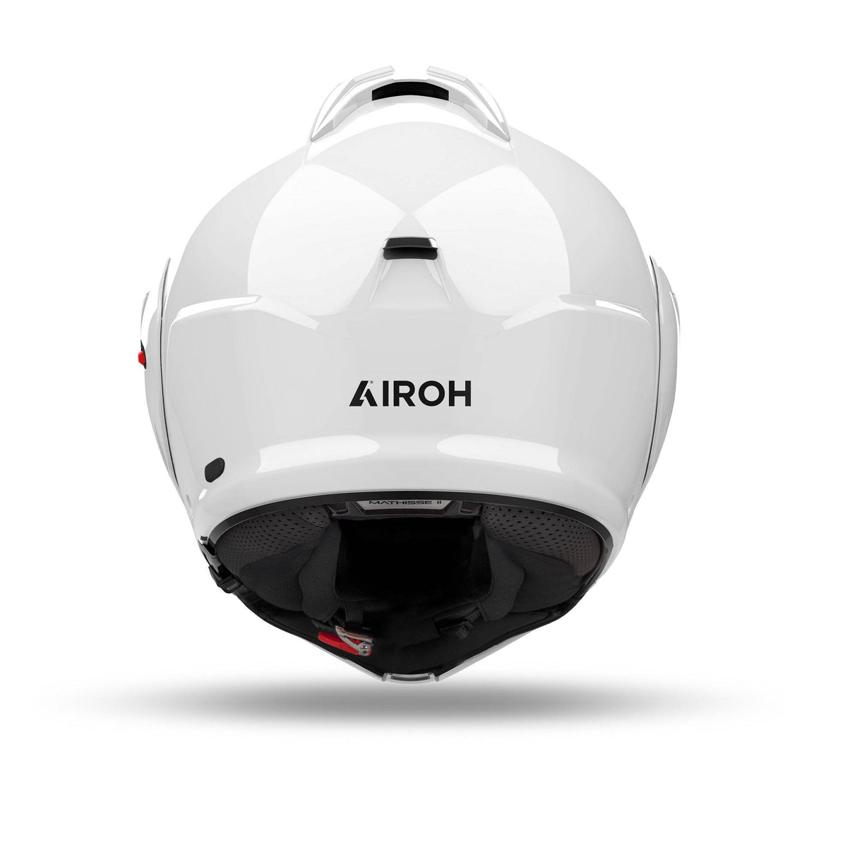 Weißer Airoh Mathisse II Klapphelm mit Visier und Belüftungsöffnungen, stilvoller Motorradhelm für sicheren Fahrkomfort