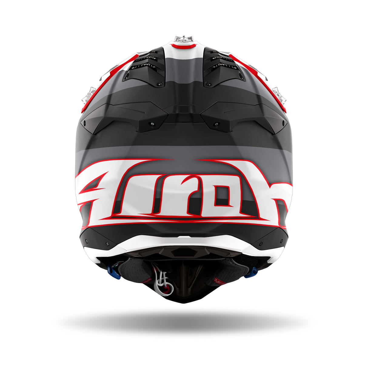 Airoh Helm Aviator 3 Monarch matt-schwarz/grau-weiß-rot