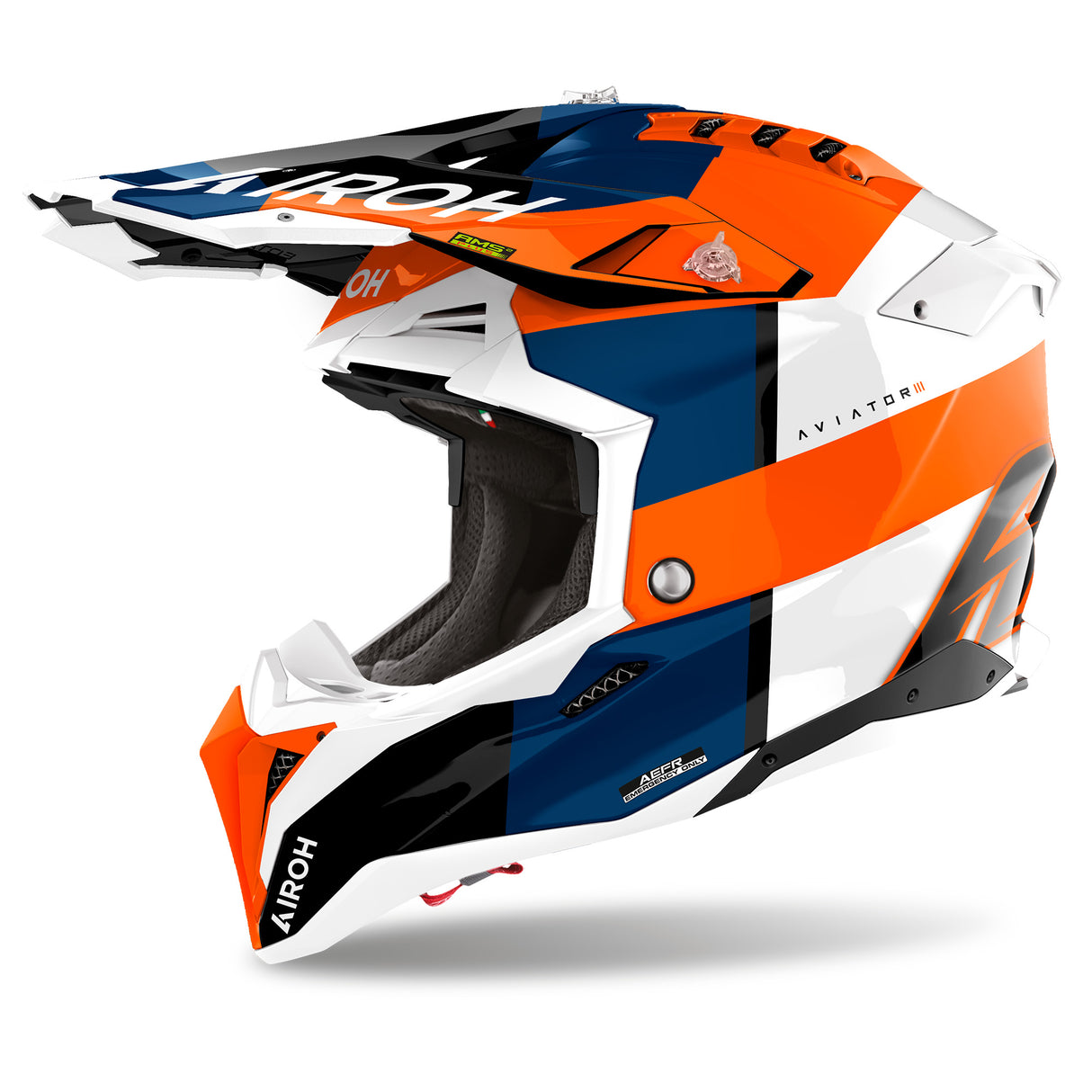 Airoh Helm Aviator 3 Monarch weiß/orange-blau