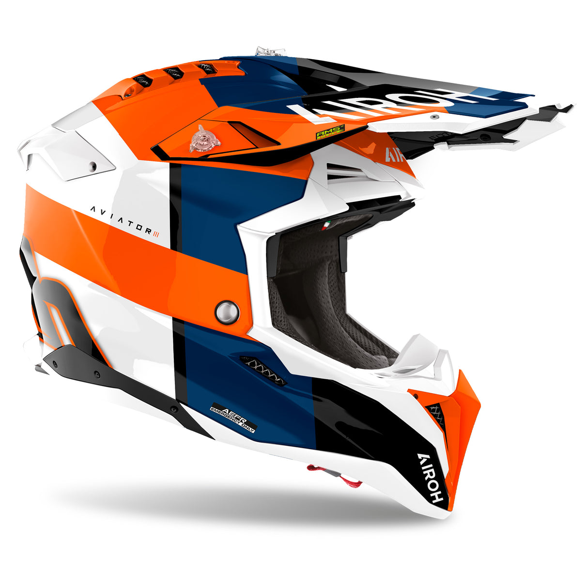 Airoh Helm Aviator 3 Monarch weiß/orange-blau