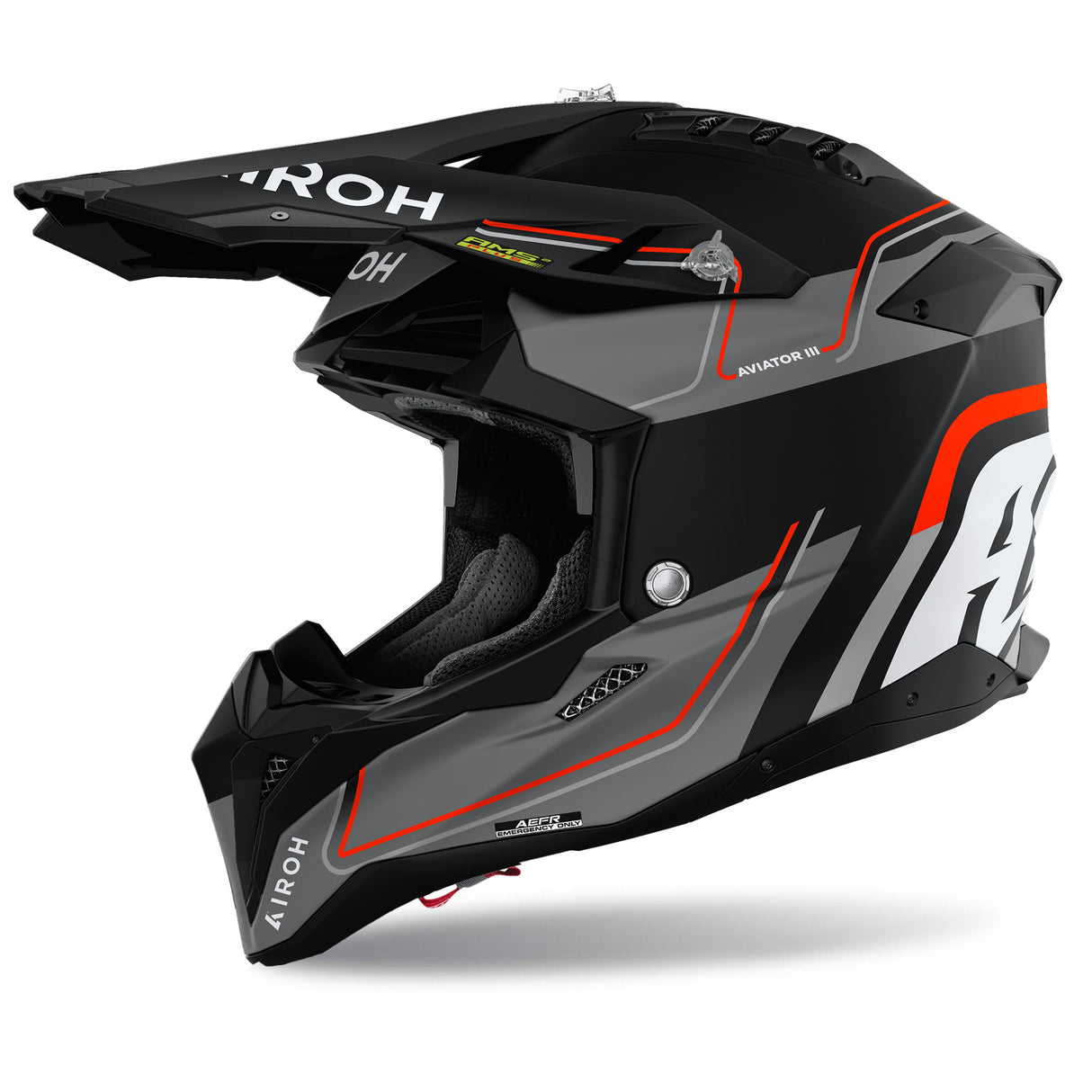 Airoh Helm Aviator 3 Leader matt-schwarz/grau-fluo-orange