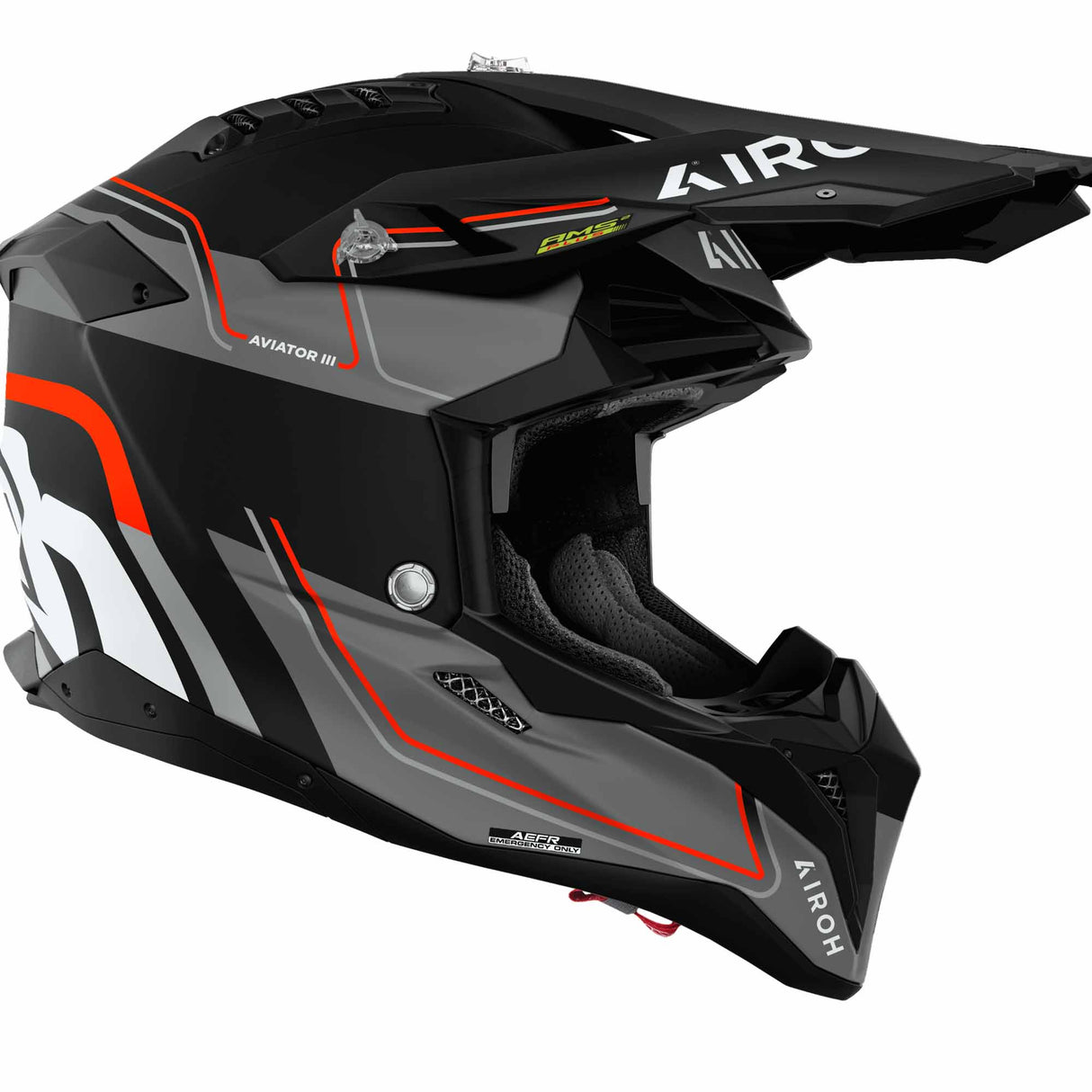 Airoh Helm Aviator 3 Leader matt-schwarz/grau-fluo-orange